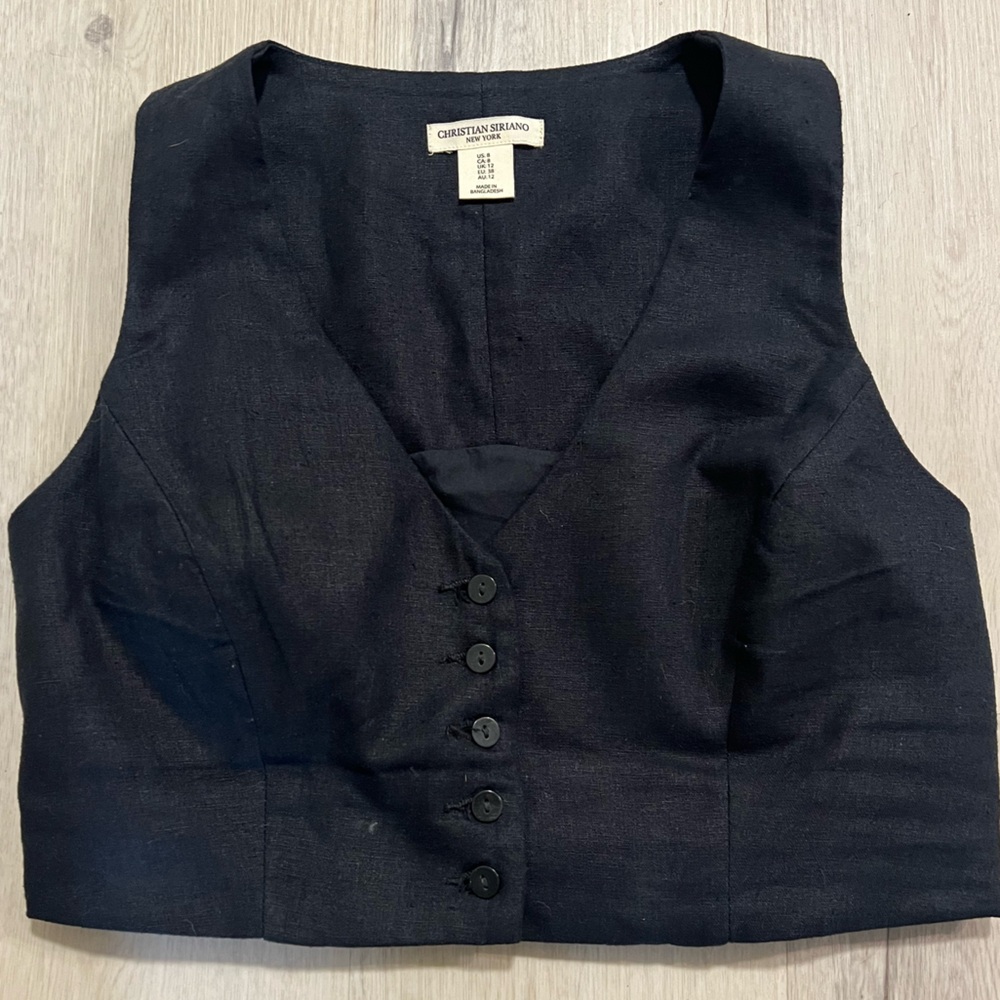 Christian Siriano black vest